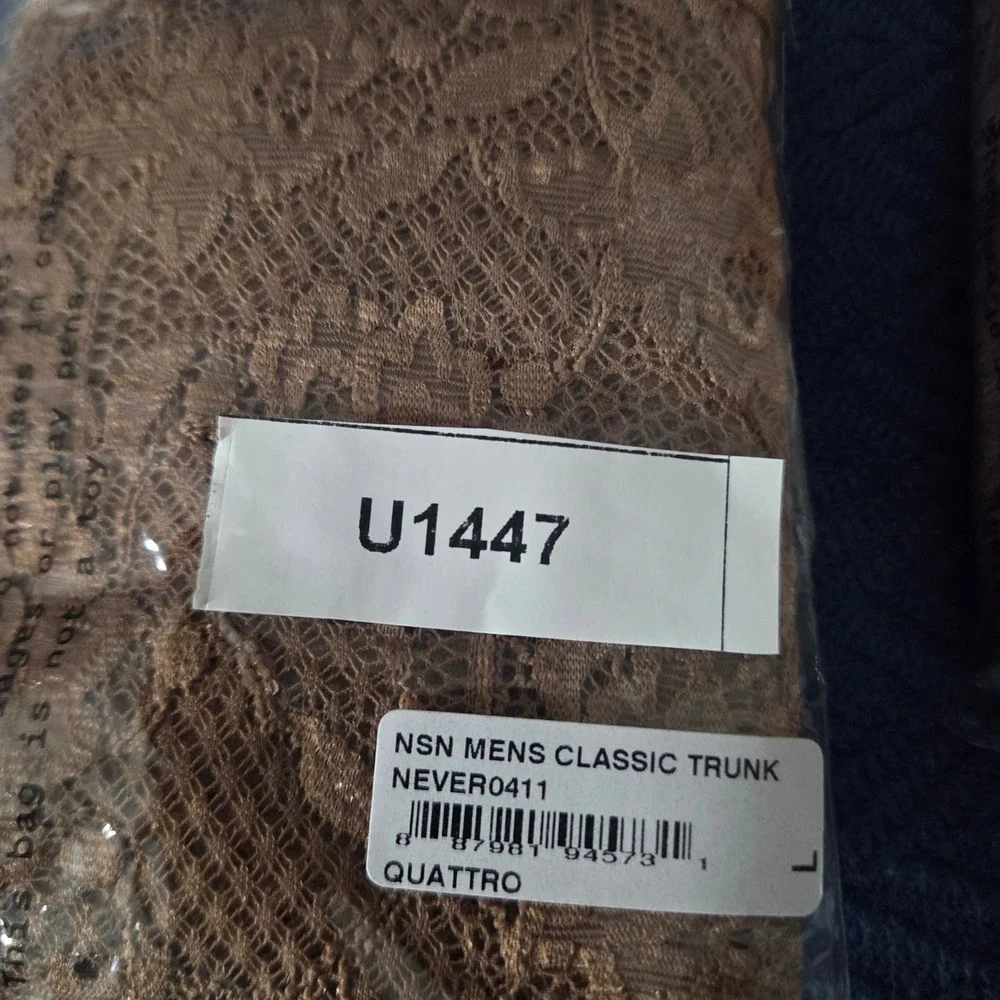 Cosabella Luxury Italian Men's Lace Trunks Designer Underwear Brown Quattro